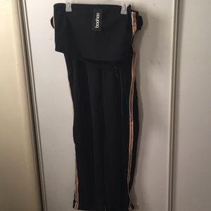 Sport stripe bandeau + wide leg trouser